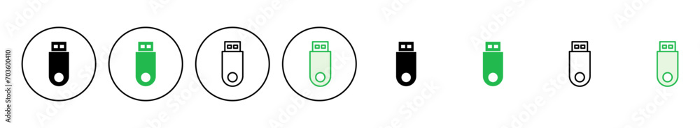 Usb icon set. Flash disk icon vector Usb icon set. Flash disk icon vector