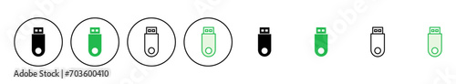 Usb icon set. Flash disk icon vector