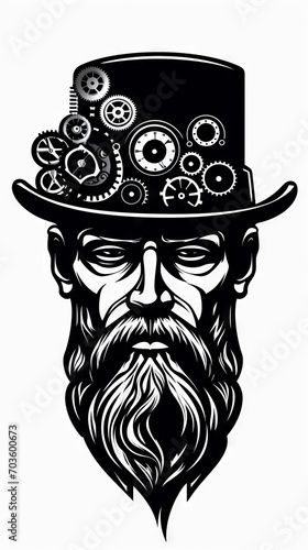 Steampunk Inspired Bearded Gentleman Illustration

 photo