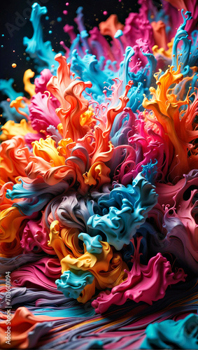 Assorted Colorful Paint Splatters Spread Out on a Table © Usman