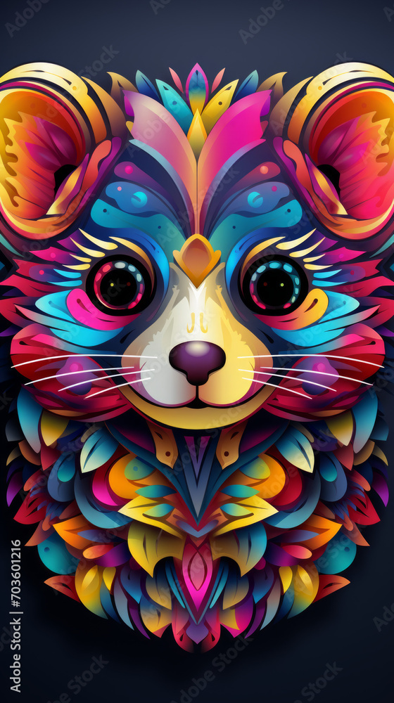 Colorful Anthropomorphic Festive Animal Illustration

