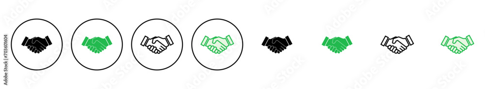 Handshake icon set. business handshake. contact agreement Handshake icon set. business handshake. contact agreement