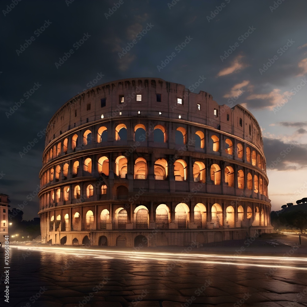 colosseum at night IA Generated