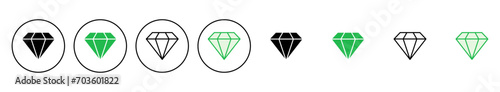 Diamond icon set. diamond gems vector icon.