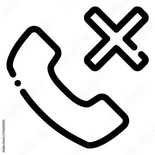 missed call icon in line style