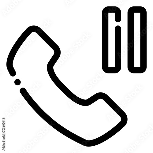 pause call icon in line style