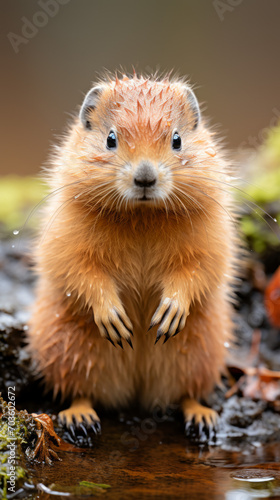 Curious European Ground Squirrel Standing Upright in Nature