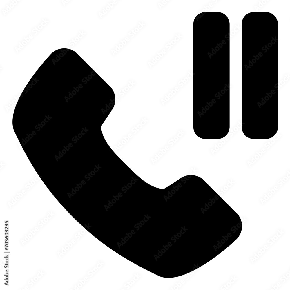 pause call icon in solid style pause call icon in solid style