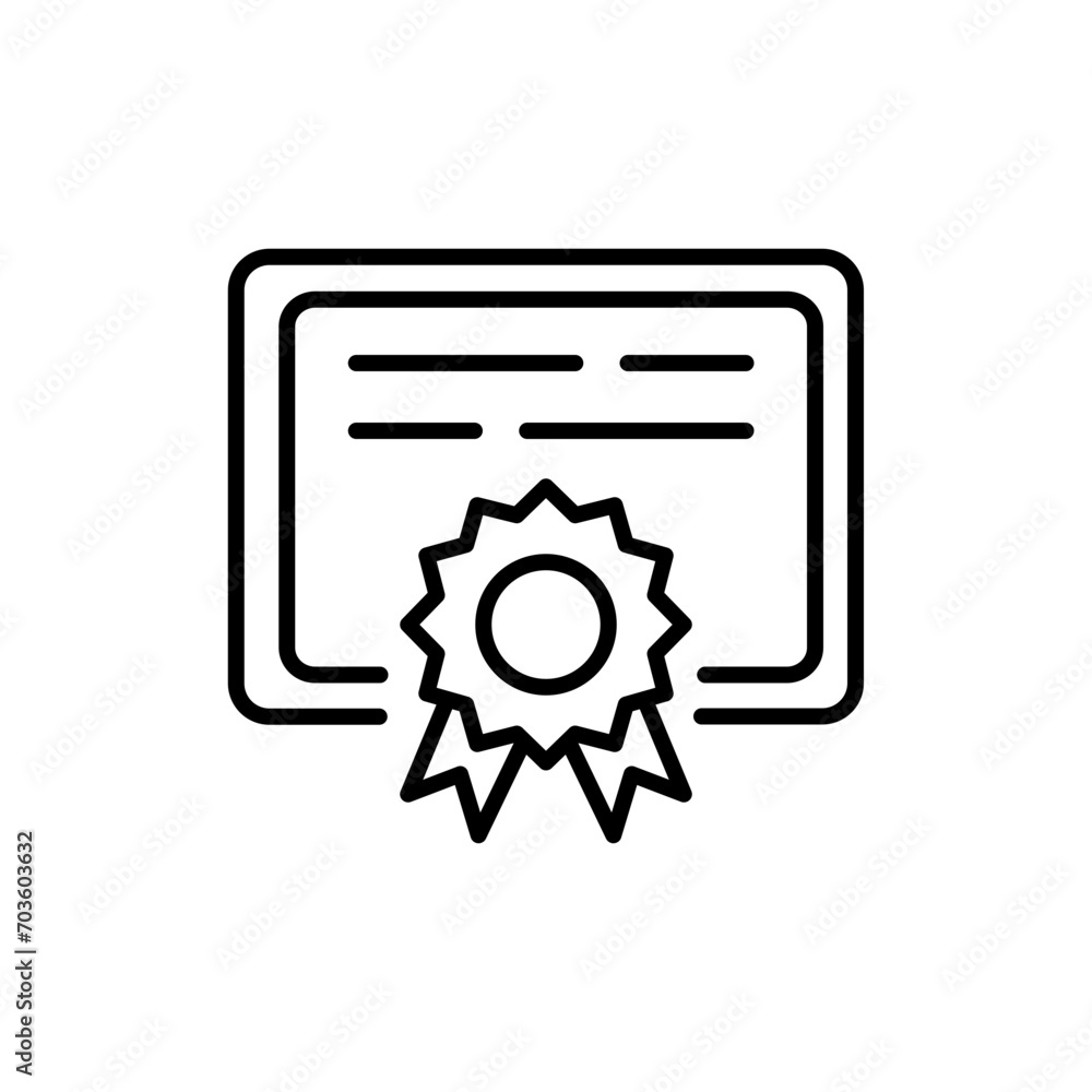 Certificate outline icons, minimalist vector illustration ,simple transparent graphic element .Isolated on white background Certificate outline icons, minimalist vector illustration ,simple transparent graphic element .Isolated on white background