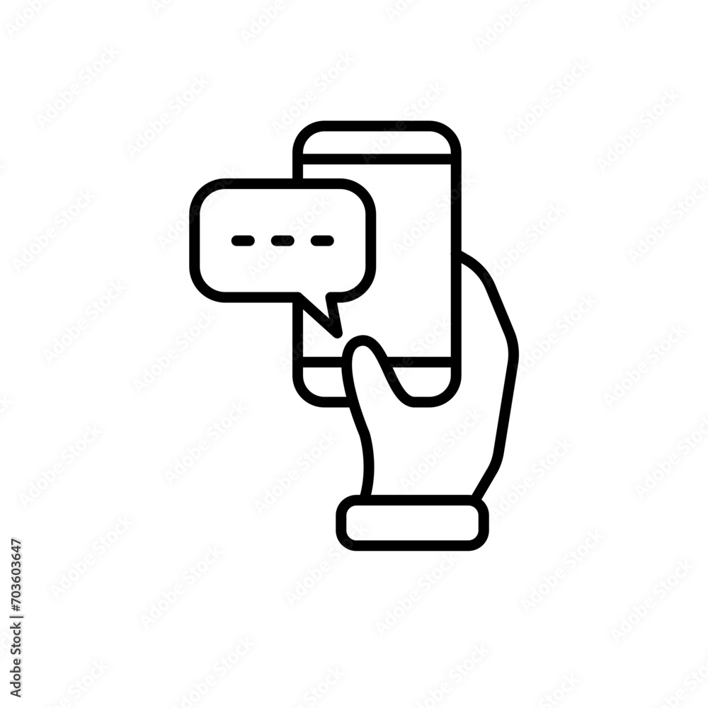 Mobile chat outline icons, minimalist vector illustration ,simple transparent graphic element .Isolated on white background Mobile chat outline icons, minimalist vector illustration ,simple transparent graphic element .Isolated on white background