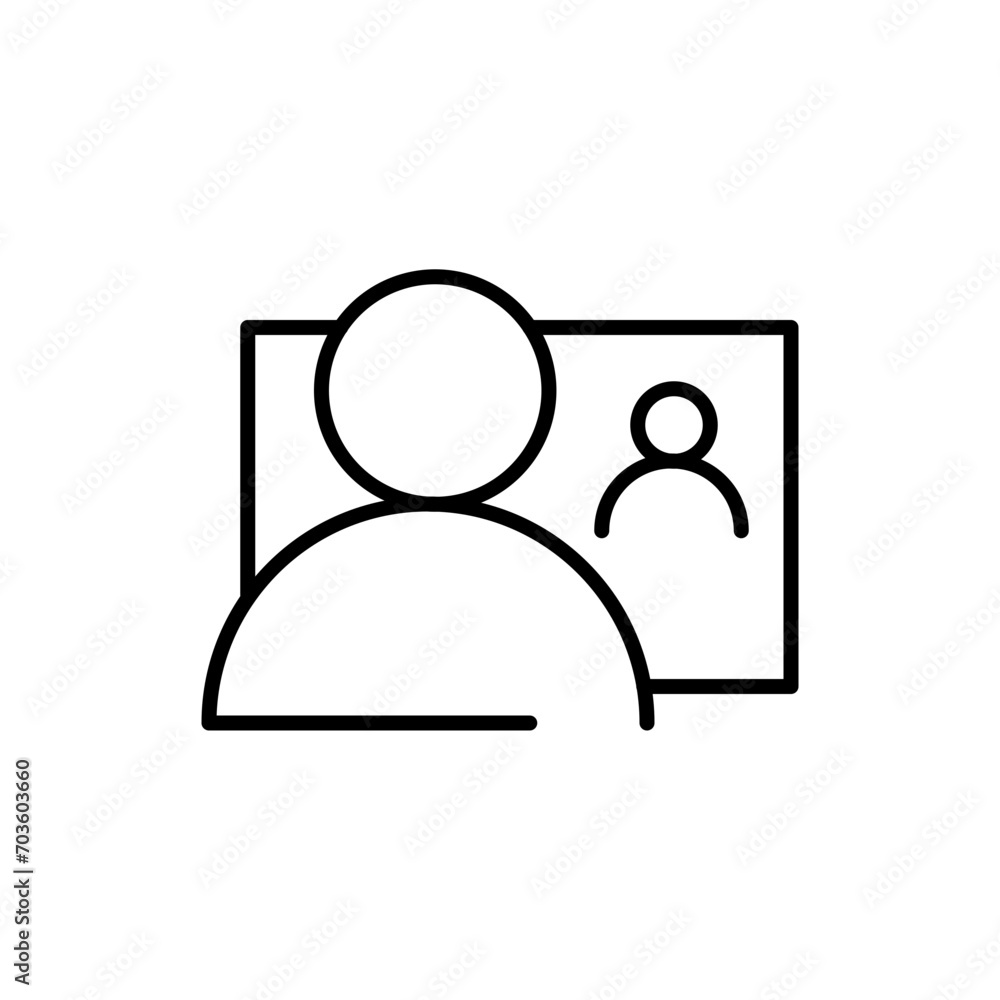 Online meeting outline icons, minimalist vector illustration ,simple transparent graphic element .Isolated on white background Online meeting outline icons, minimalist vector illustration ,simple transparent graphic element .Isolated on white background