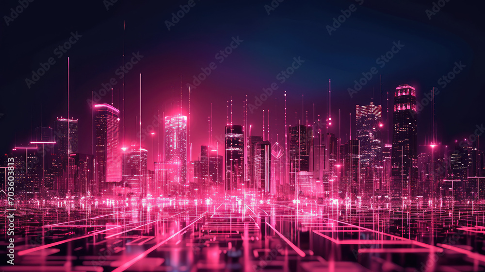 Electric Pink Smart City of Tomorrow