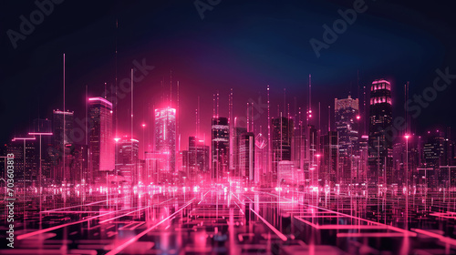 Electric Pink Smart City of Tomorrow