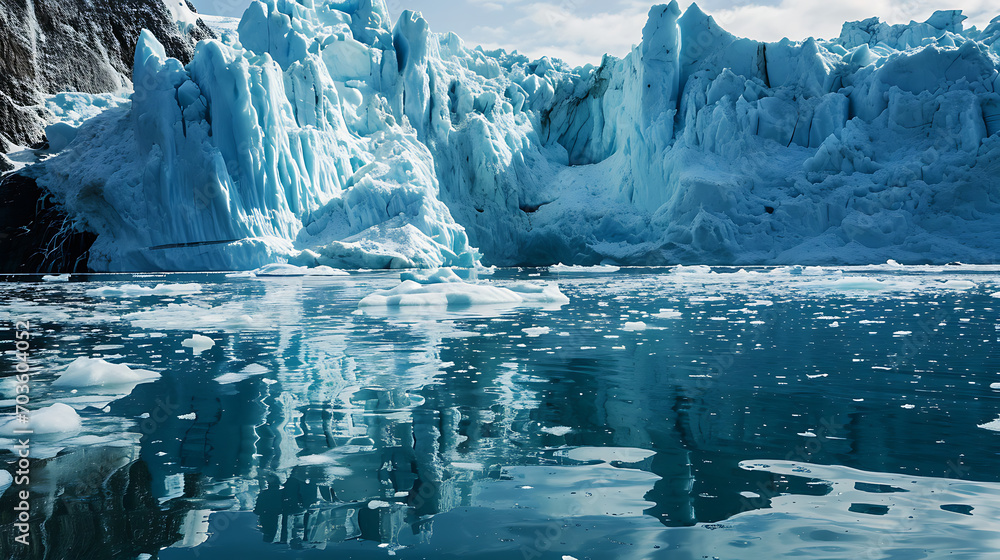melting glaciers, iceberg, ecology, climat change - obrazy, fototapety, plakaty 