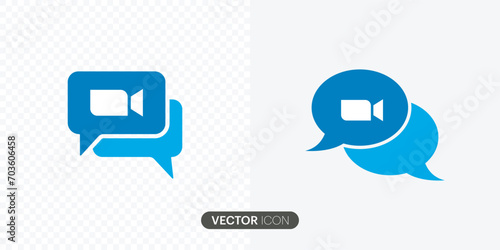 Video Call icon, Streaming icon set. internet talk, Chat online symbol, app Chat messaging business concept, vector illustration