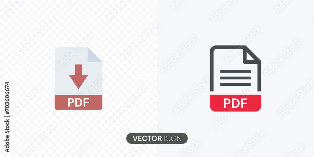 
PDF file format icons set.PDF file download symbols.Different style icons set. PDF file download icon set trendy flat icon.vector illustration