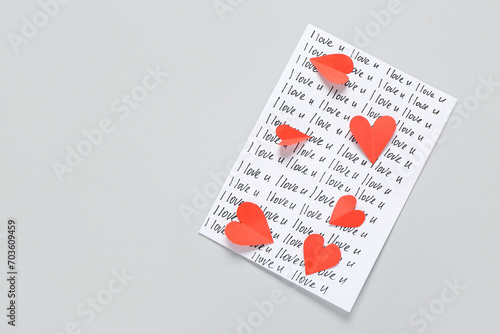 Card with text I LOVE U and...