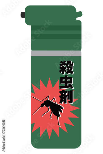 蚊の描かれたスプレー缶　殺虫剤イラスト
