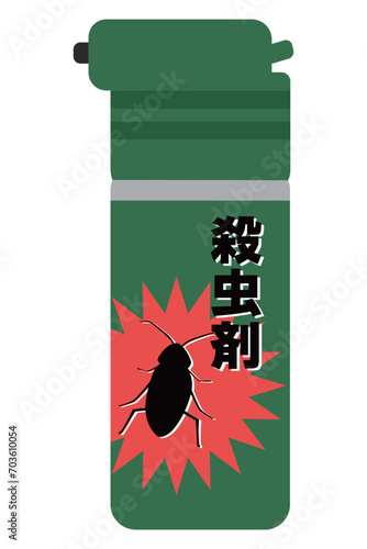 ゴキブリの描かれたスプレー缶　殺虫剤イラスト
