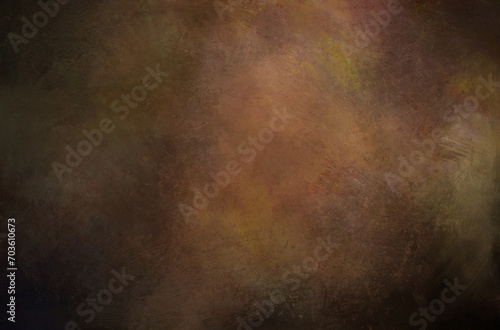 Billede på lærred Brown fine art backdrop with golden brushstrokes