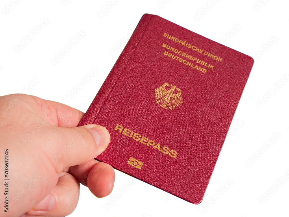 German Passport in Men's Hand, PNG Isolated German Passport in Men's Hand, PNG Isolated