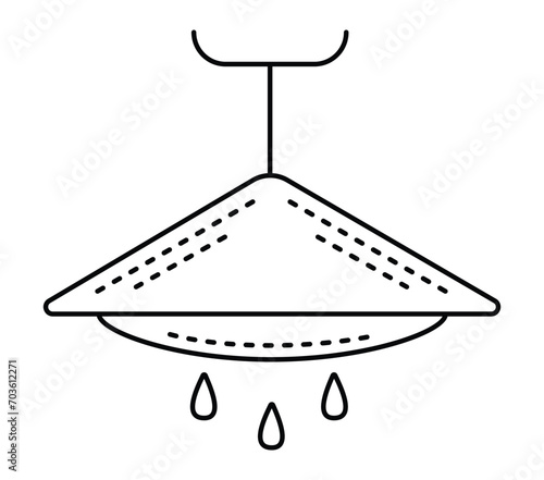 Shower black line icon. Editable stroke, pixel perfect vector sign
