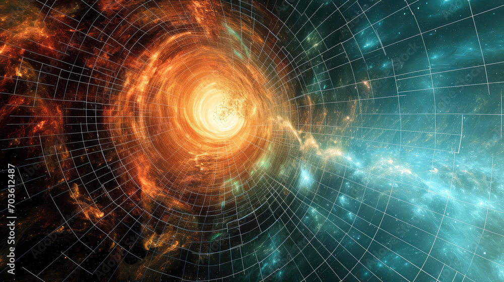 Obraz premium Ancient Light: Cosmic Microwave Background Setting