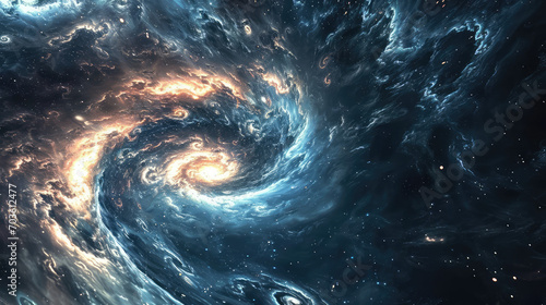 Swirling Galaxies: A Cosmology Idea Background © Sekai