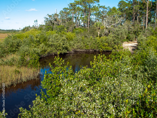 Spruce Creek Park canoe launch, Port Orange, Florida, USA. 