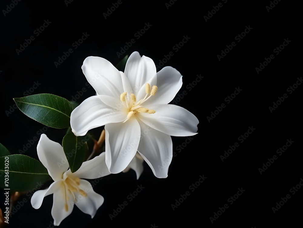 Naklejka premium Jesmine&nbsp;flower in studio background, single&nbsp;jesmine&nbsp;flower, Beautiful flower images