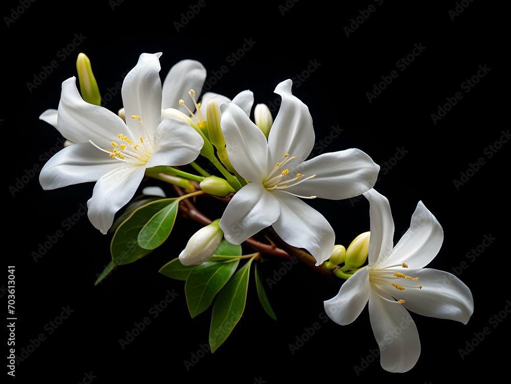 Obraz premium Jesmine&nbsp;flower in studio background, single&nbsp;jesmine&nbsp;flower, Beautiful flower images