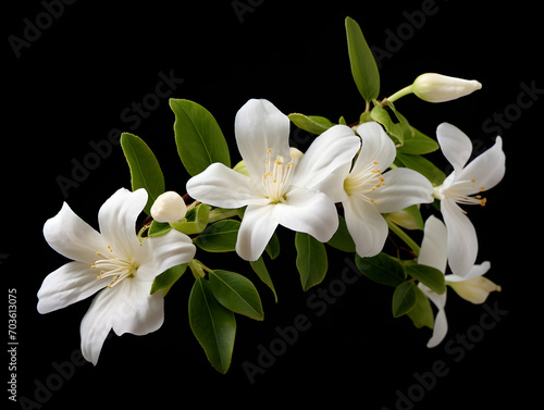 Jesmine flower in studio background, single jesmine flower, Beautiful flower images photo