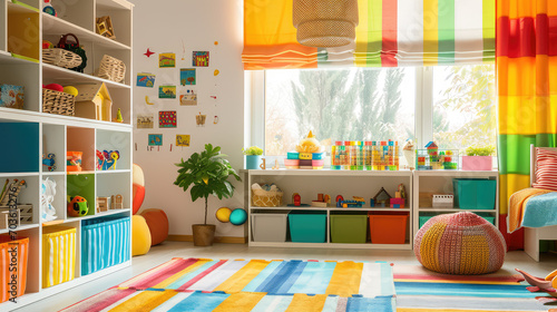 Bright Children's Playroom: Colorful Storage & Playful Fun © Sekai