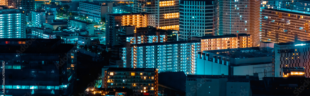 Cityscape of Toyosu, Tokyo, Japan at night Cityscape of Toyosu, Tokyo, Japan at night