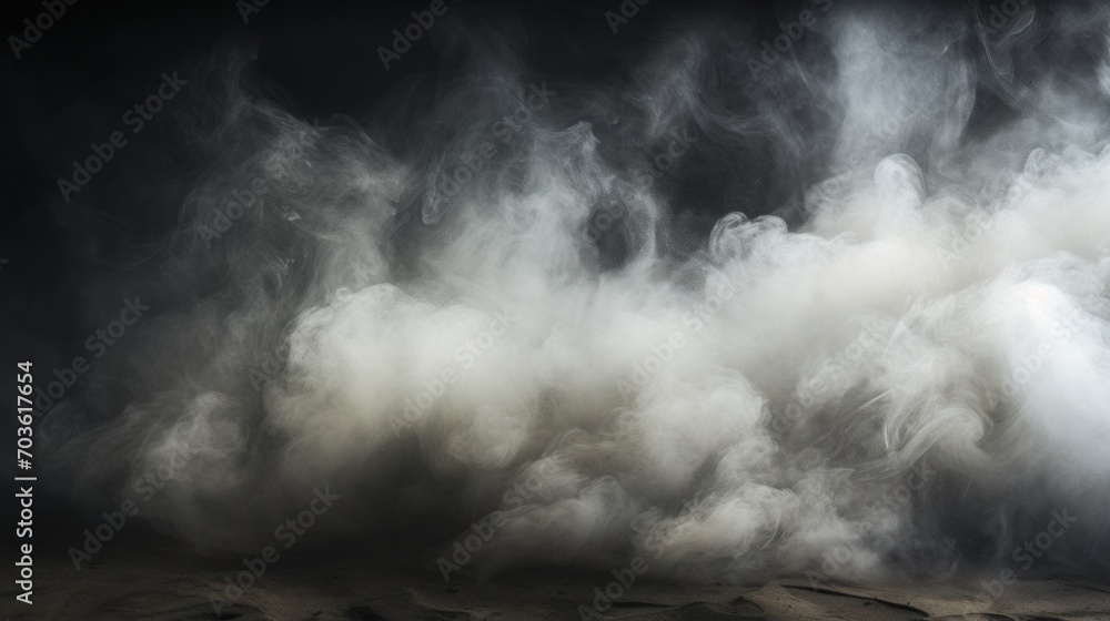 Fototapeta premium Smoke and dust on the floor, background, wallpaper
