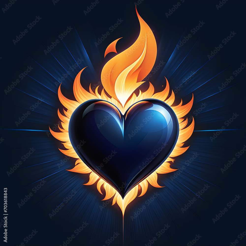 heart with fire
