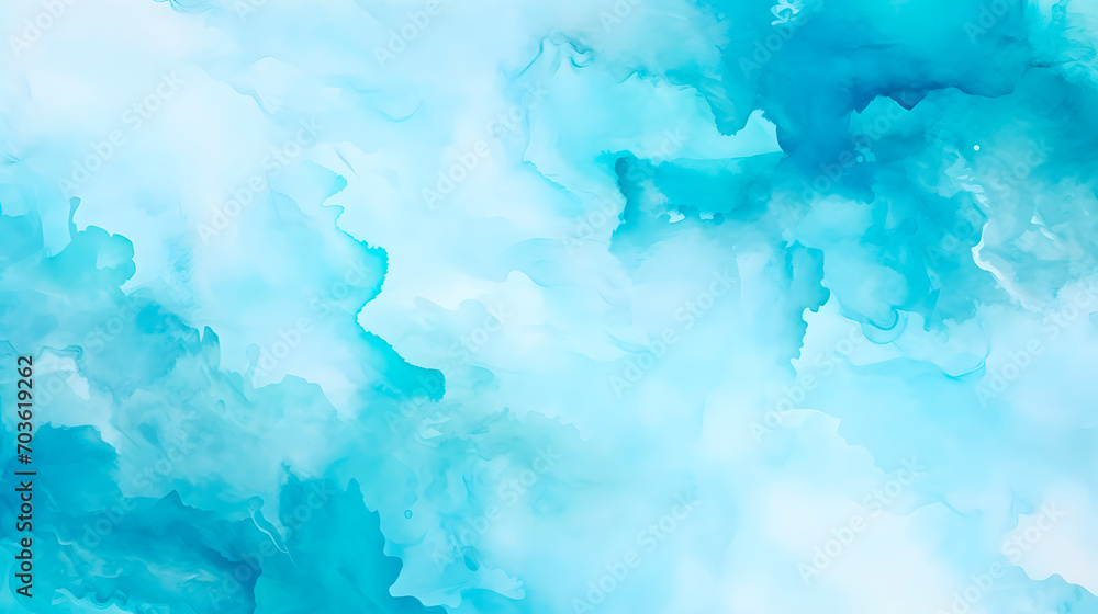 Azul turquesa verde azulado menta cian blanco abstracto acuarela. Fondo de arte colorido. Luz pastel. 