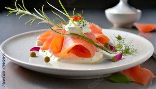 Smoked Salmon Carpaccio with Dill Aioli: