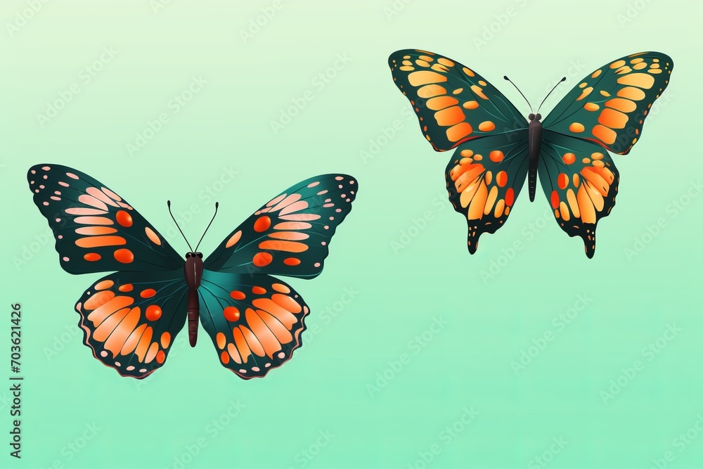 Obraz premium Isolated Orange Butterfly. Design Art Element