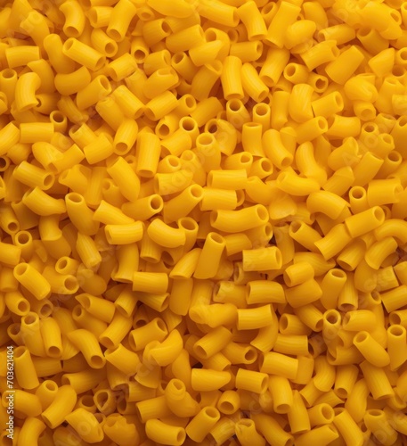 A pile of yellow plastic beads. Generative AI.