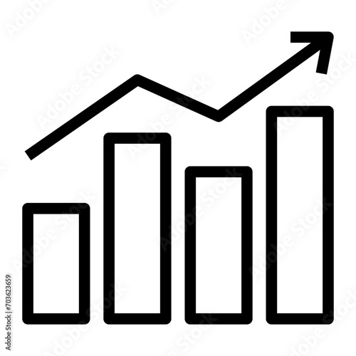 bussines icon on line style. Profit growing icon