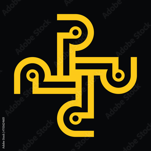 CERAMIC DESIGN IN YELLOW GOLD WITH A BLACK BACKGROUND