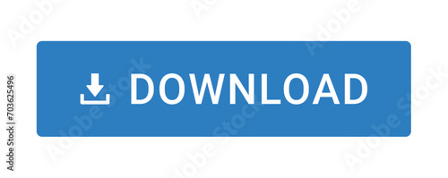 blue download button isolated on white background with download icon. download icon. downloading icon.