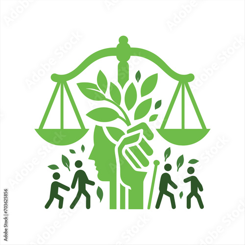 Law Firm logo design Tree and scales design vector. Concept of people taking cover behind a fair law. Vector of the law and balanced on a white background