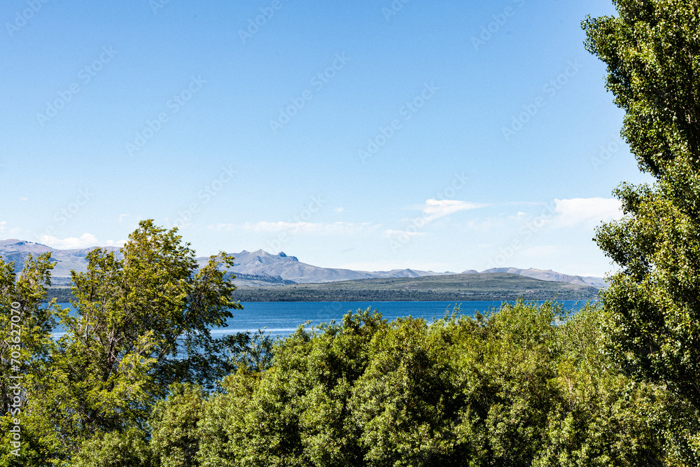 beautiful lake, mountains, trees, water and nature