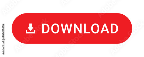red download button with download icon isolatted on white background. download button png