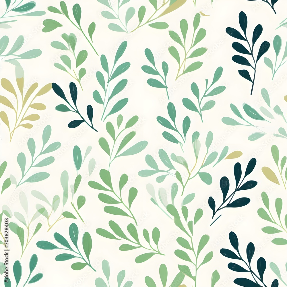 The seamless pattern adorable leaves