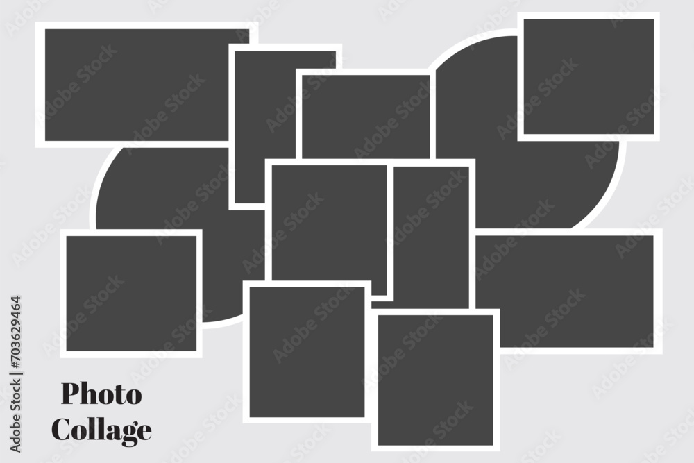 11 photo collage template. vector illustration, new collections 11 photo collage template. vector illustration, new collections