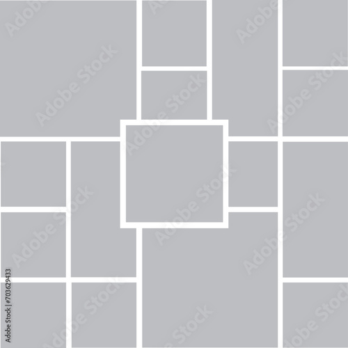 16 photo collage template. vector illustration, new collections