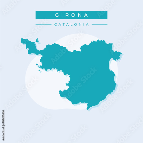 Vector illustration vector of Girona map Spain